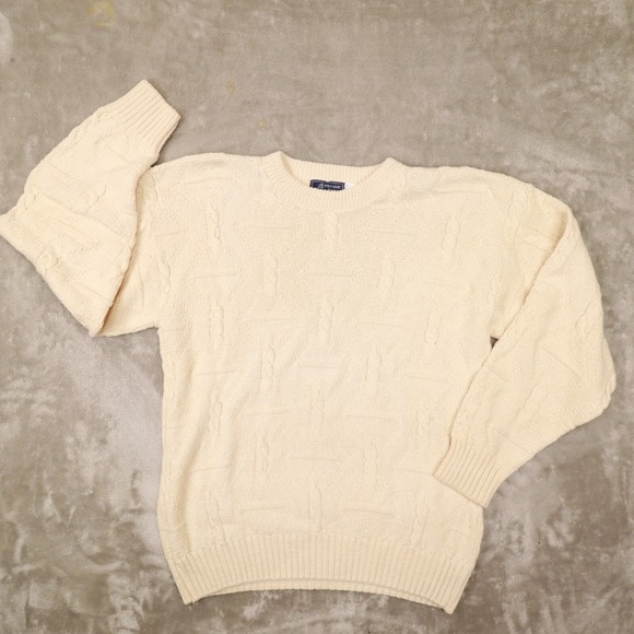 Peconic‎ Bay Traders Vintage Men's Cable Knit Fisherman Sweater Large USA Made - Picture 1 of 5